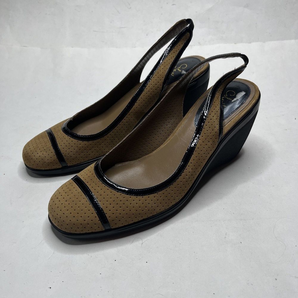 Cole Haan Women's NikeAir Brown Patent Leather Pump Heel Shoes 9.5 B